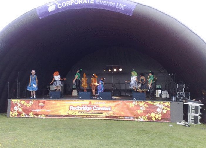 Outside Inflatable stage hire